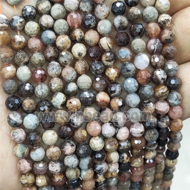 Natural Argentine Rhodochrosite Beads C-Grade Faceted Round