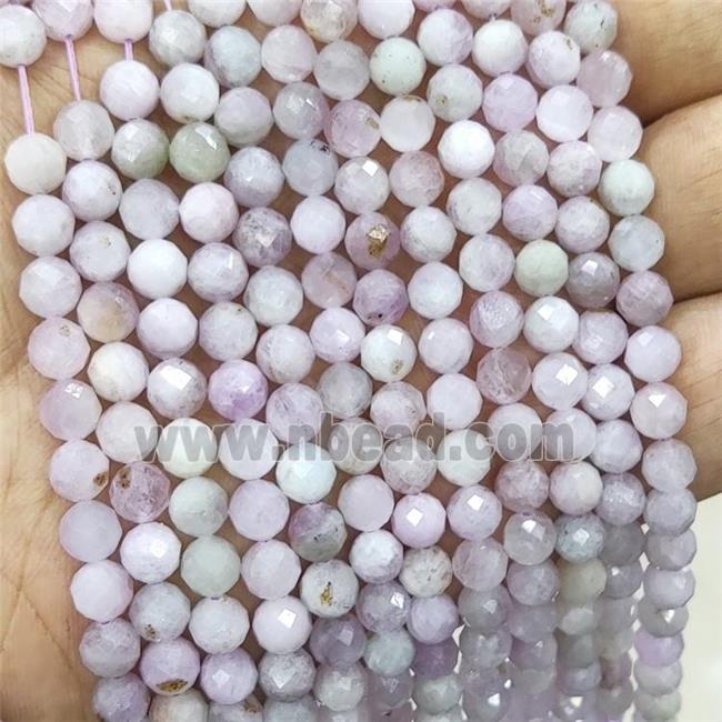 Natural Kunzite Beads Faceted Round