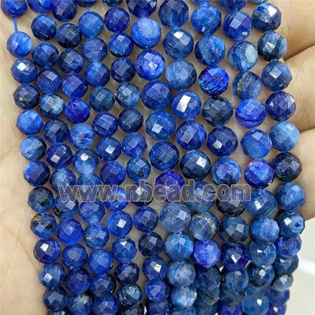 Natural Kyanite Beads AA-Grade Blue Faceted Round