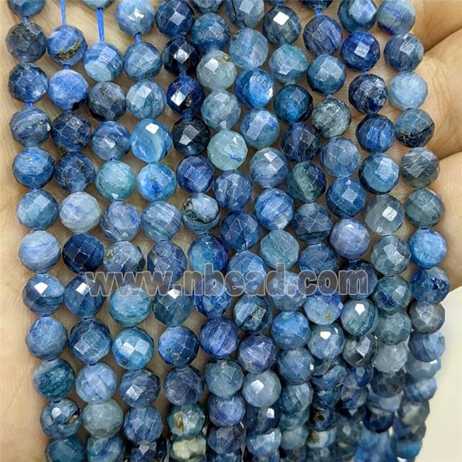 Natural Kyanite Beads Faceted Round Blue