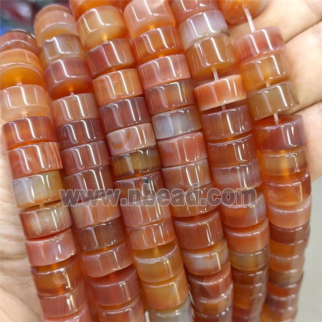 Natural Agate Heishi Spacer Beads Red Dye