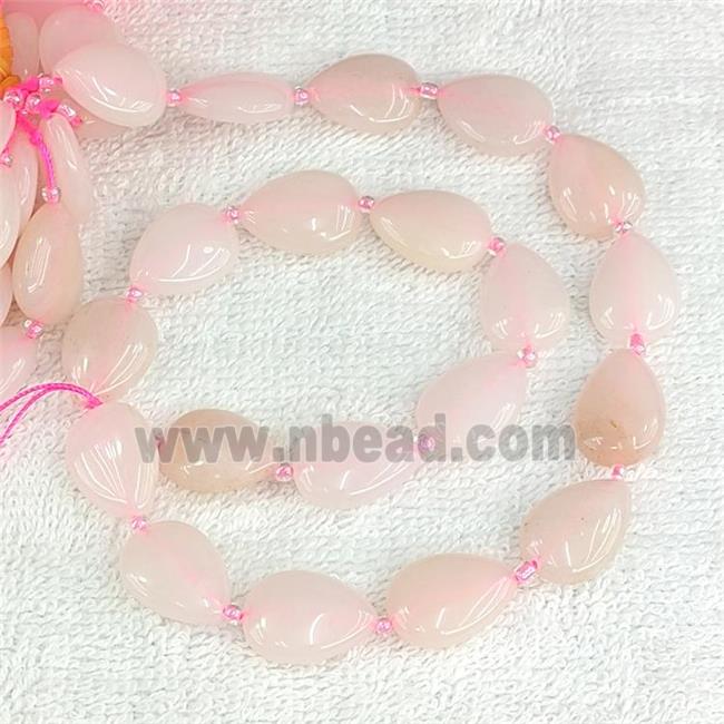 Natural Pink Opal Teardrop Beads Flat Dye