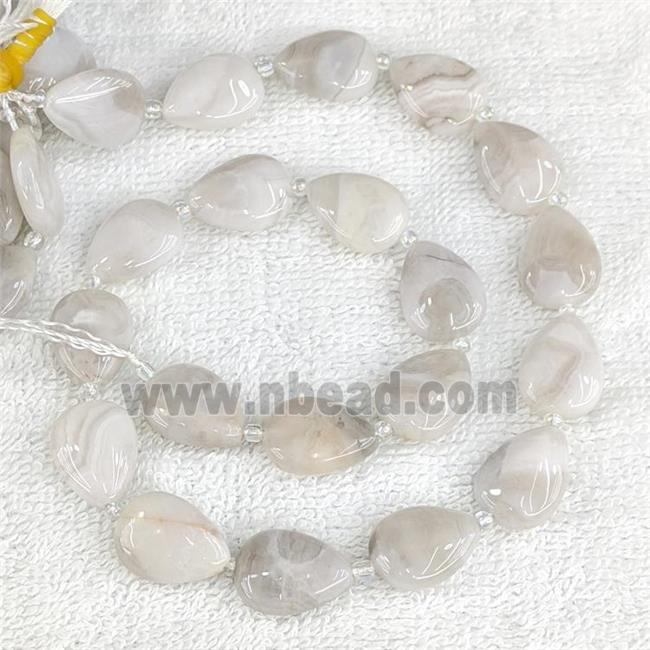 Natural White Crazy Lace Agate Teardrop Beads Flat