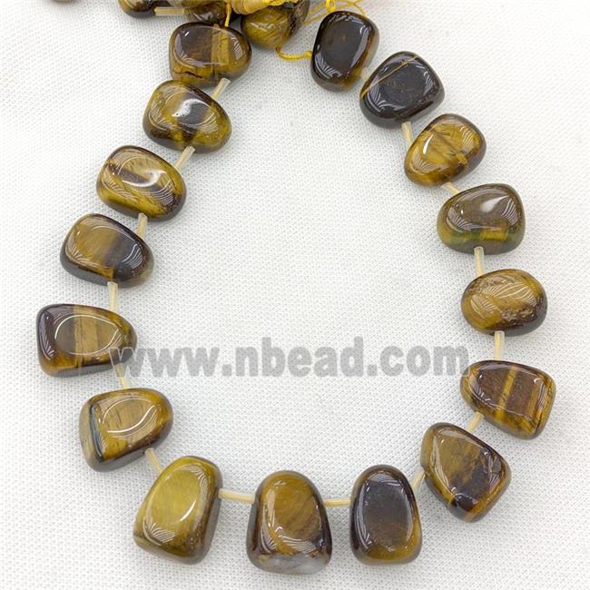 Natural Tiger Eye Stone Teardrop Beads Topdrilled