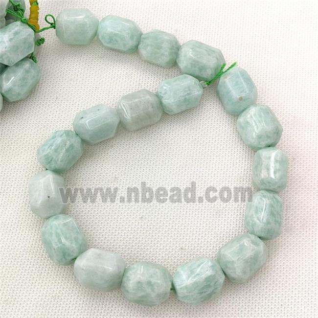 Natural Green Amazonite Beads Faceted Column