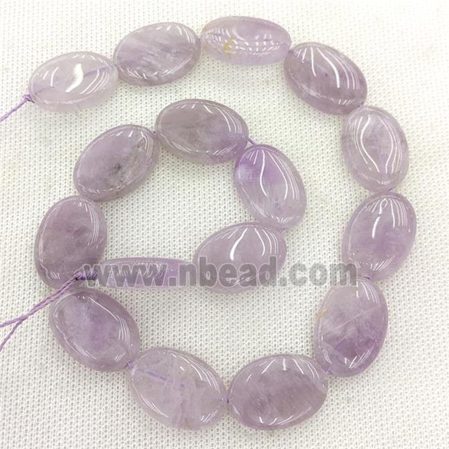 Natural Purple Chalcedony Oval Beads