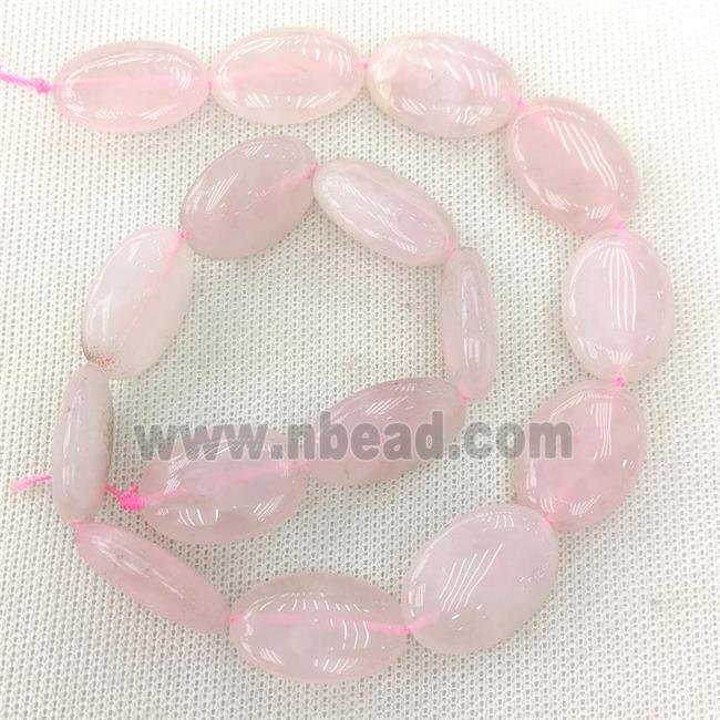 Natural Pink Rose Quartz Oval Beads