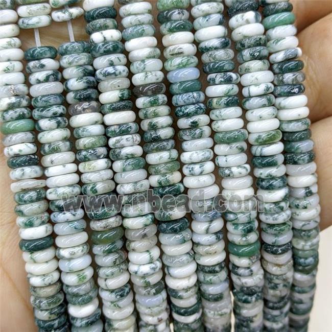 Natural Green Tree Agate Heishi Beads