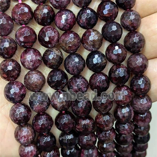 Natural Garnet Beads DarkRed Dye Faceted Round