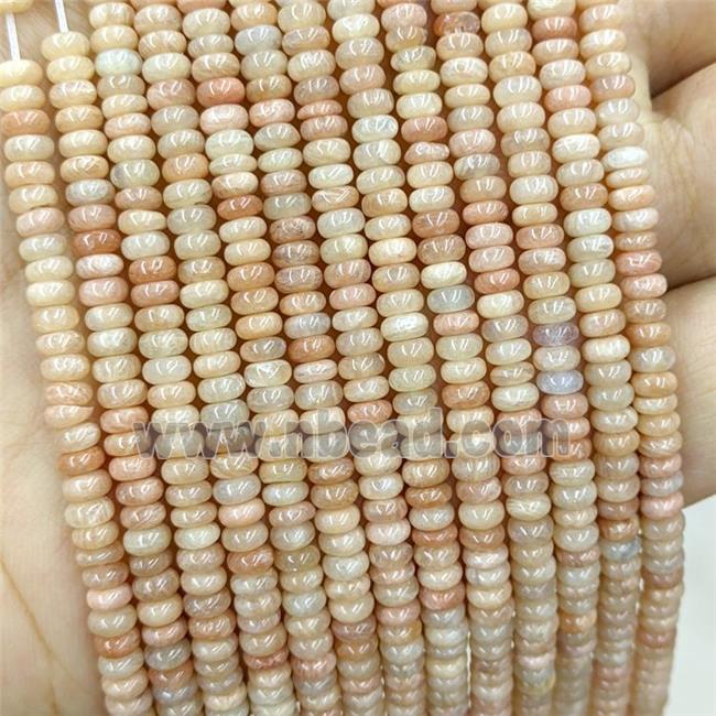 Natural Peach Sunstone Beads Smooth Rondelle