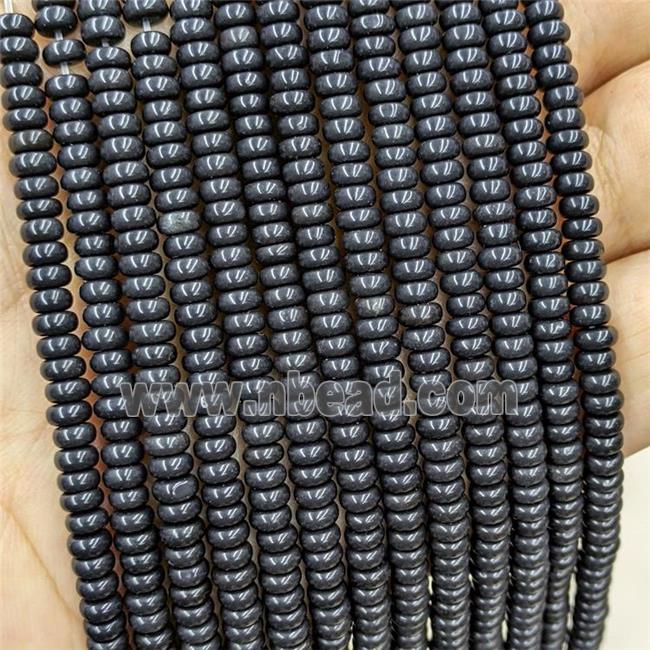 Natural Black Obsidian Beads Smooth Rondelle