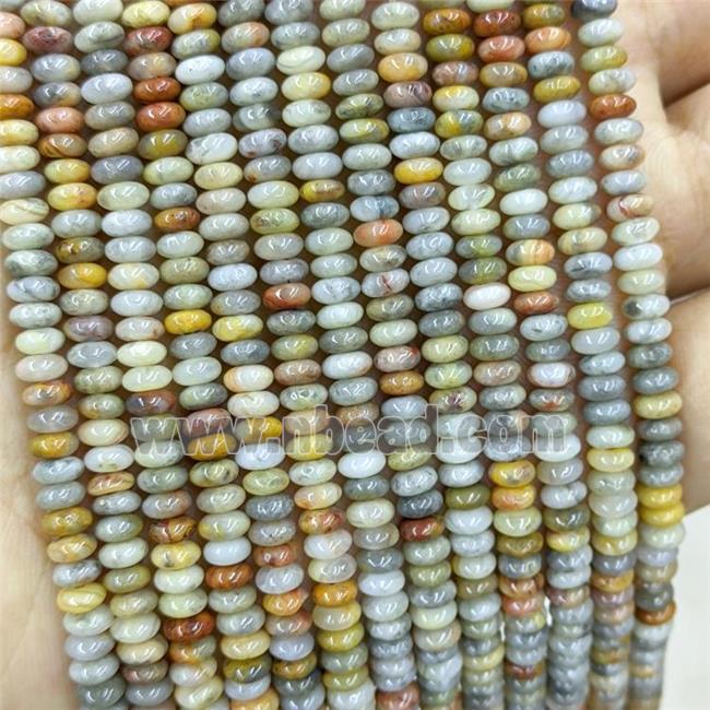 Natural Crazy Lace Agate Beads Yellow Smooth Rondelle