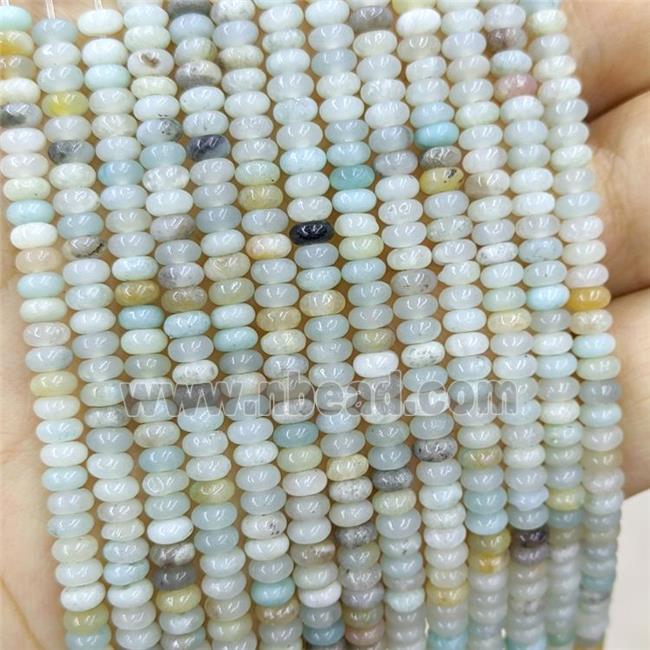 Natural Chinese Amazonite Beads Blue Smooth Rondelle