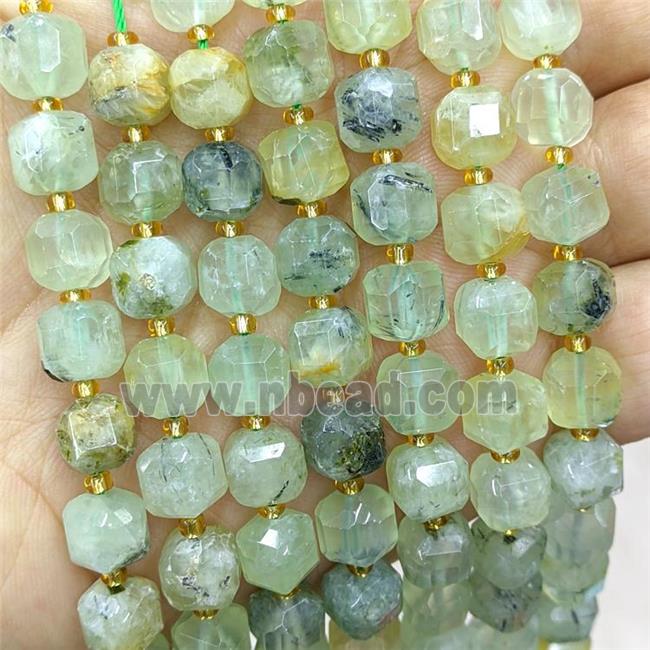 Natural Green Prehnite Beads Faceted Cube