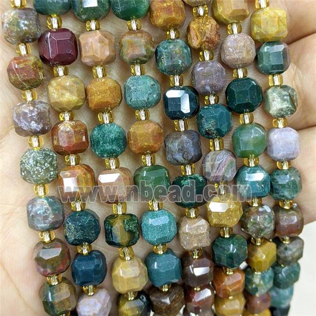 Natural Ocean Agate Cube Beads Faceted