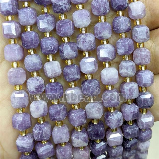 Natural Lilac Jasper Beads Faceted Cube