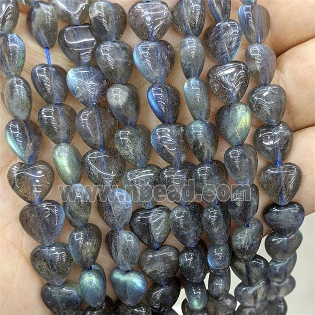 Natural Labradorite Heart Beads AA-Grade