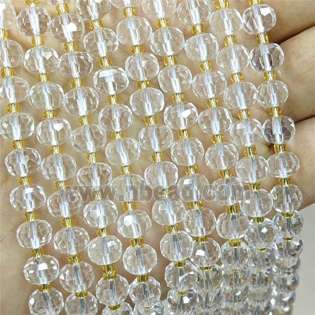 Natural Clear Quartz Beads Faceted Rondelle