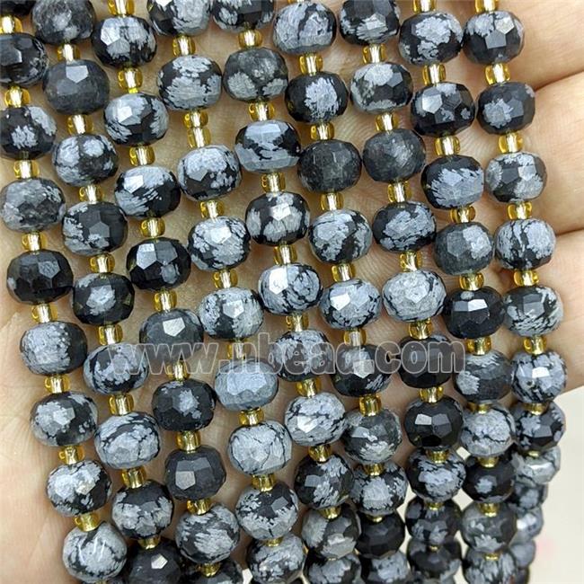 Natural Snowflake Jasper Beads Faceted Rondelle