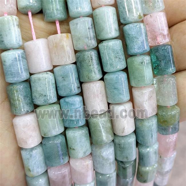 Natural Morganite Beads Triangle Column Mixed Color