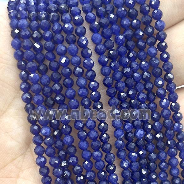 Natural Blue Sodalite Beads Tiny A-Grade Faceted Round