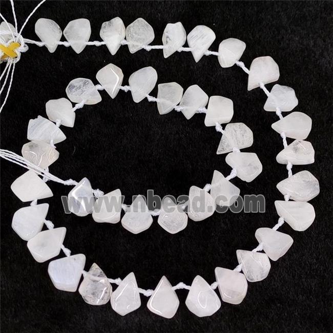 Natural White Moonstone Beads Teardrop Topdrilled