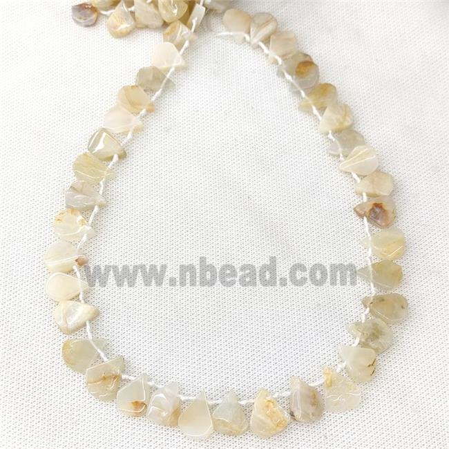 Whitegray Moonstone Beads Teardrop Topdrilled B-Grade