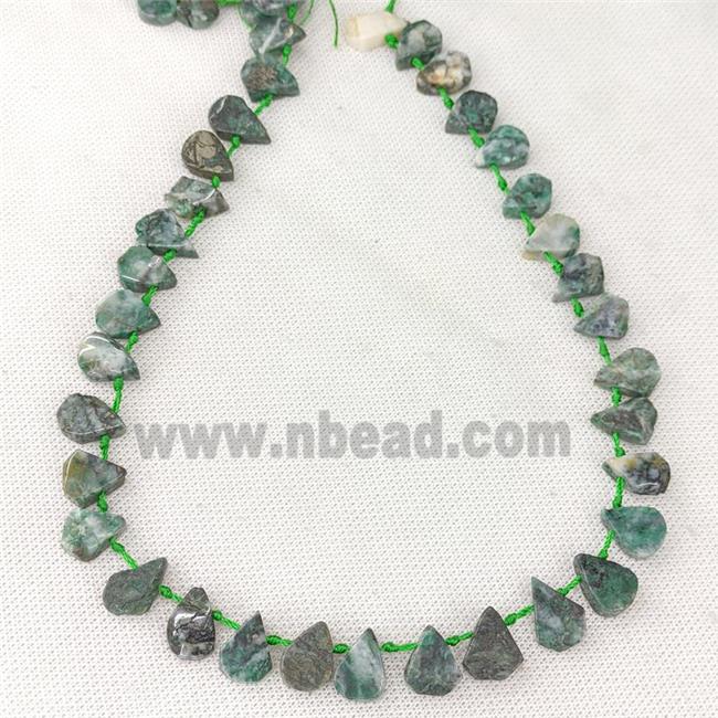 Natural Green Azurite Beads Teardrop Topdrilled