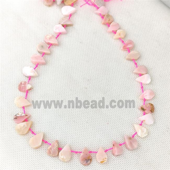 Natural Pink Opal Teardrop Beads Topdrilled