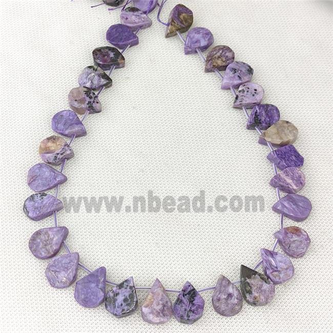 Natural Purple Charoite Beads Teardrop Topdrilled