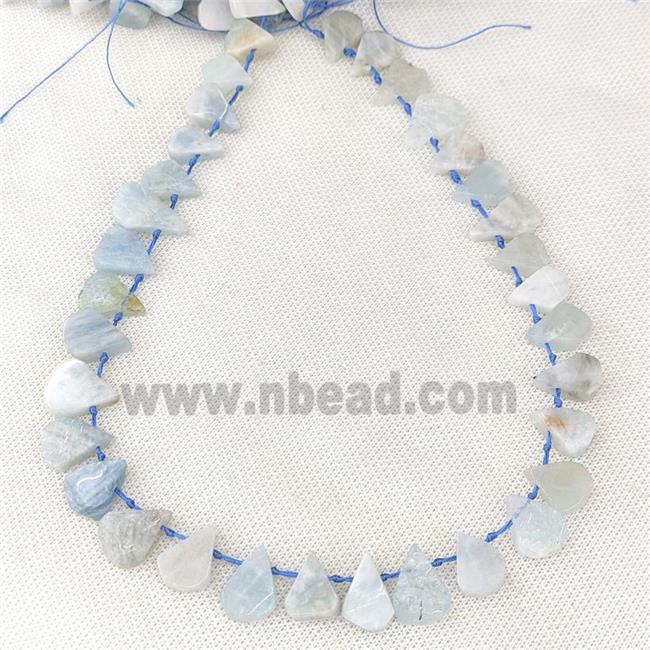 Natural Blue Aquamarine Beads Topdrilled Teardrop