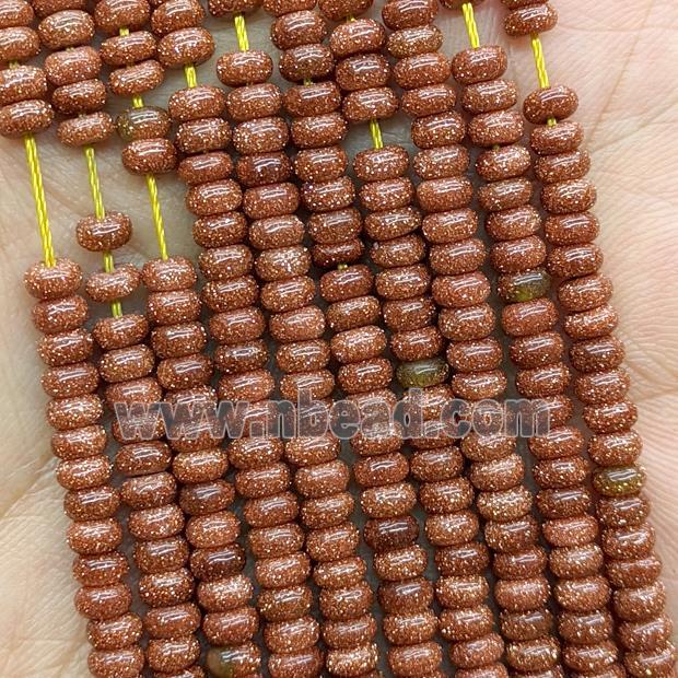 Gold Sandstone Rondelle Beads Smooth
