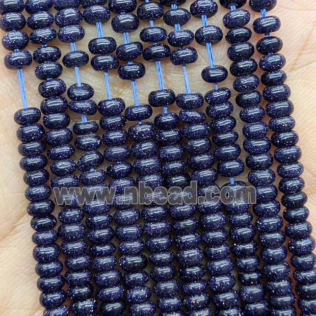 Blue Sandstone Rondelle Beads Smooth