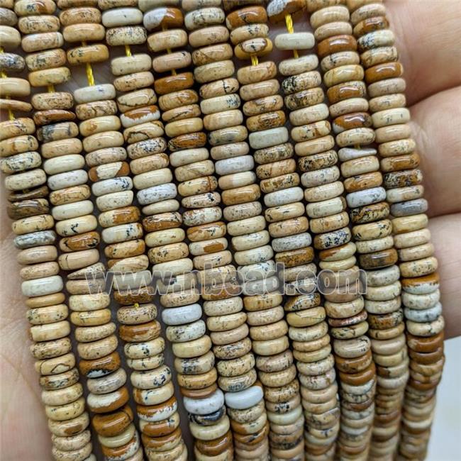 Natural Picture Japser Heishi Spacer Beads