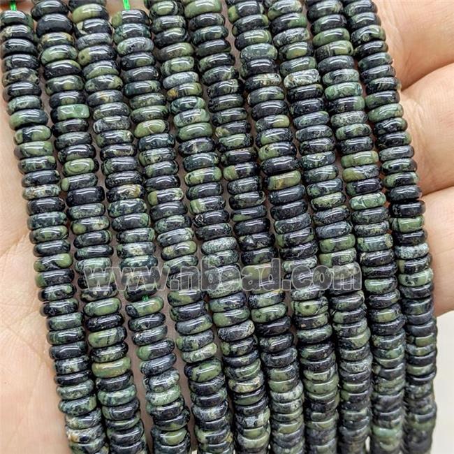 Natural Kambaba Jasper Heishi Beads Green
