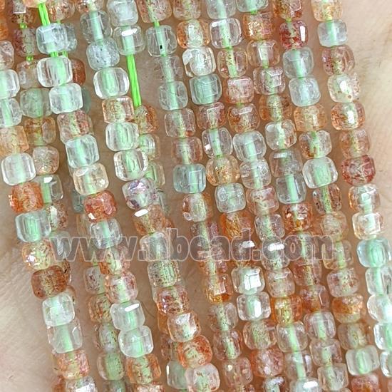 Natural Arusha Quartz Sunstone Beads Faceted Cube