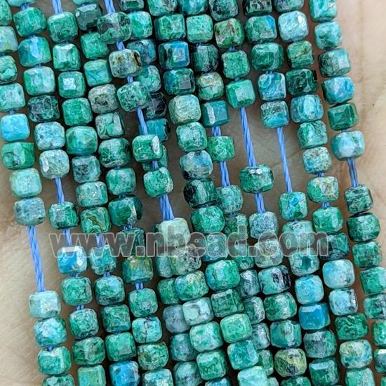 Natural Turquoise Beads Green Faceted Cube