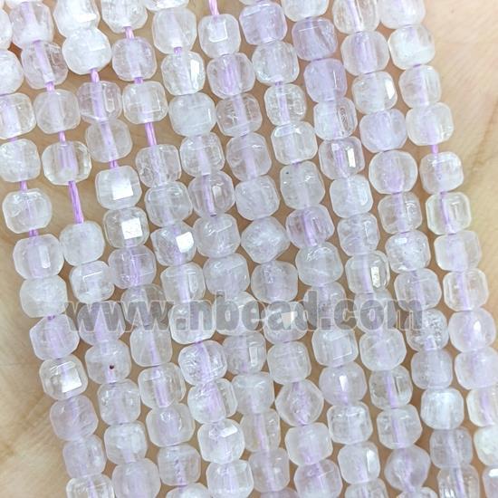 Natural Chalcedony Beads Purple B-Grade Faceted Cube