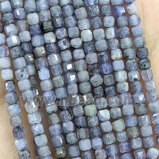 Natural Tanzanite Beads Blue Faceted Cube