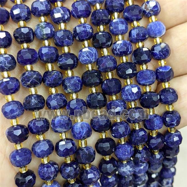 Natural Blue Sodalite Beads Faceted Rondelle A-Grade