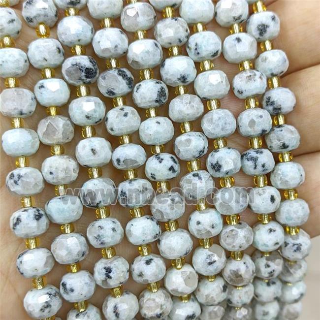 Natural Kiwi Jasper Beads Faceted Rondelle