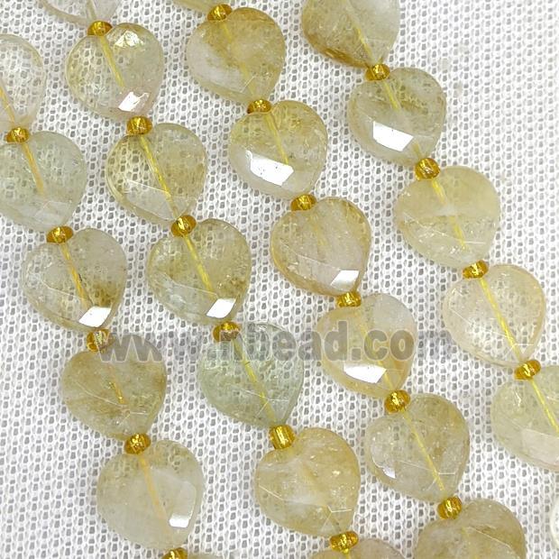 Natural Citrine Heart Beads Faceted