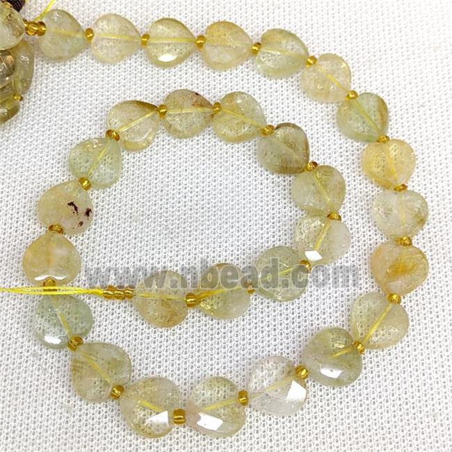 Natural Citrine Heart Beads Faceted