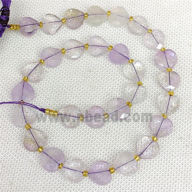 Natural Ametrine Heart Beads Faceted