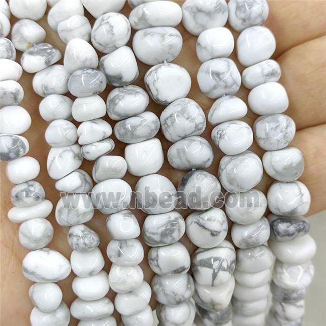 Natural White Howlite Turquoise Chips Beads Freeform