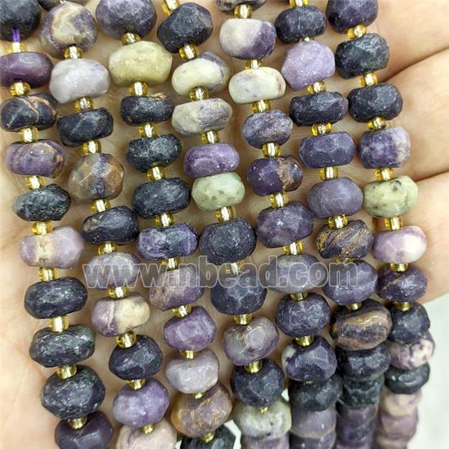 Purple Jasper Rondelle Beads Faceted