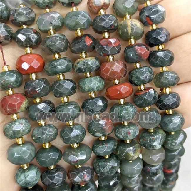 Natural African Bloodstone Beads Faceted Rondelle
