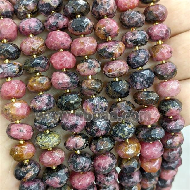 Natural Brazilian Rhodonite Beads Red Faceted Rondelle