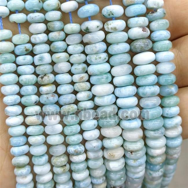 Natural Blue Larimar Beads Smooth Rondelle