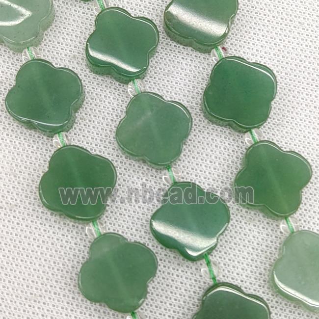 Natural Green Aventurine Clover Beads